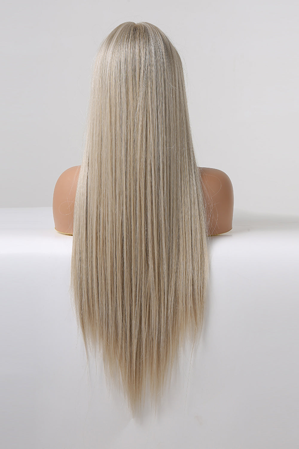 Peluca larga recta color rubio platinado