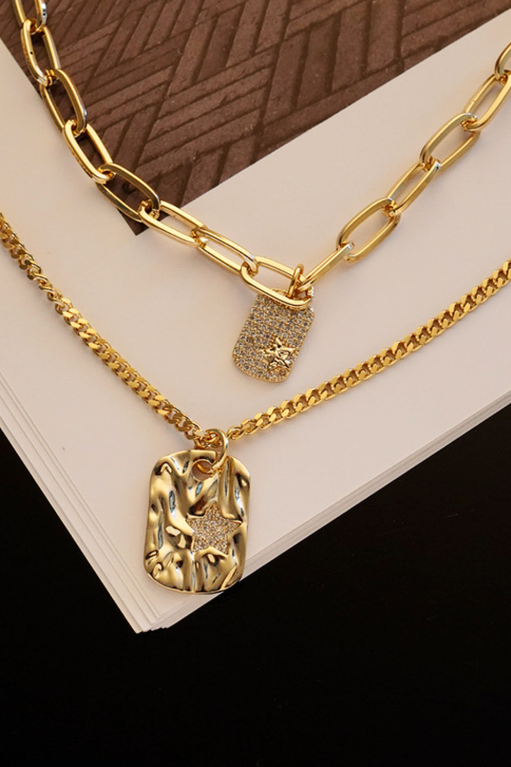Collar doble con colgante chapado en oro de 18 quilates Never Out Of Reach