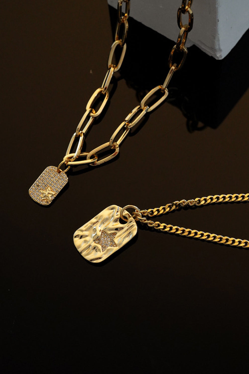 Collar doble con colgante chapado en oro de 18 quilates Never Out Of Reach