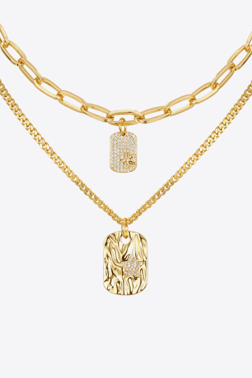 Collar doble con colgante chapado en oro de 18 quilates Never Out Of Reach