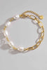 Half Pearl Half Chain Stainless Steel Bracelet